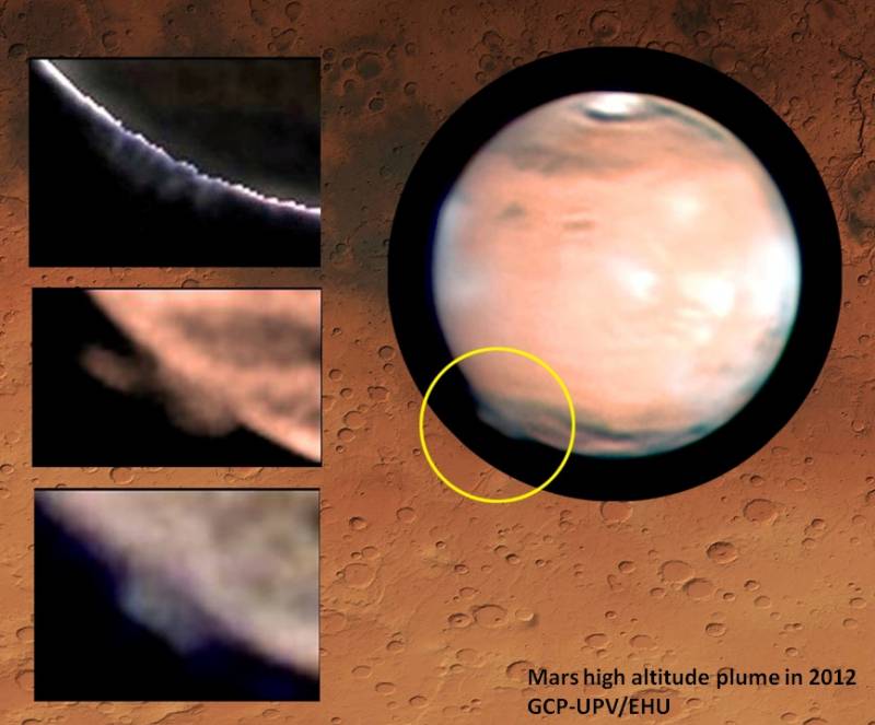 El penacho más alto jamás observado en Marte 