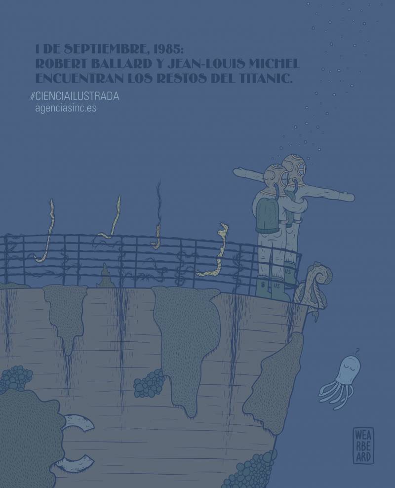 El 1 de septiembre de 1985 los oceanógrafos Robert Ballard y Jean-Louis Michel hallaban el pecio del Titanic. / Sinc