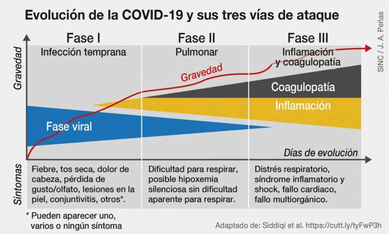 Infografía de la volución de la COVID-19.