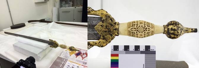 En los talleres del Museo del Ejército de Toledo (MUSEJE) se ha digitalizado la espada y se ha generado su imagen fotogramétrica. / IngHeritag3D