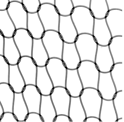 Red de punto de nailon de 0,15 mm de diámetro tejida para el experimento. / CNRS