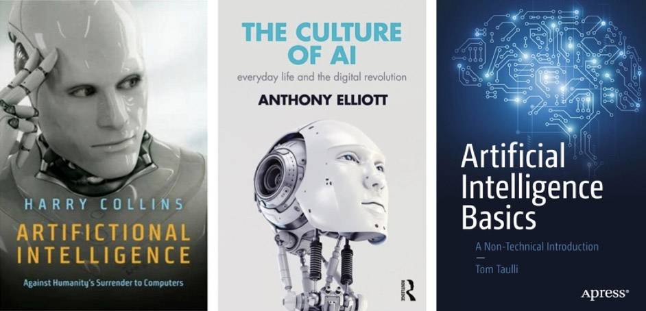 Cerebros brillantes y robots blancos conforman la iconografía actual de la IA. / Wiley/Routledge/Apress
