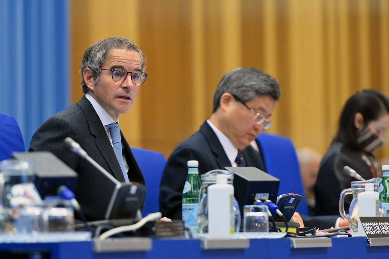 Rafael Mariano Grossi en la reciente reunión del Organismo Internacional de Energía Atómica en su sede en Viena (Austria). / D. Calma/OIEA
