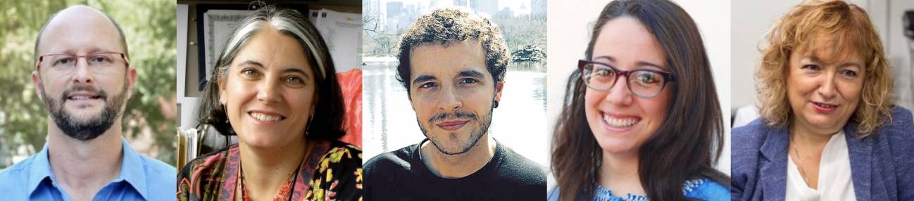De izquierda a derecha y por orden de intervención, Manuel Franco, Ana Fernández-Sesma, Pedro Gullón, María Iglesias y Laura Lechuga