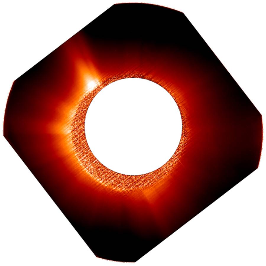 El instrumento Metis de Solar Orbiter observa la corona del Sol. / ESA & NASA/Solar Orbiter/Metis team; D. Telloni et al (2023)
