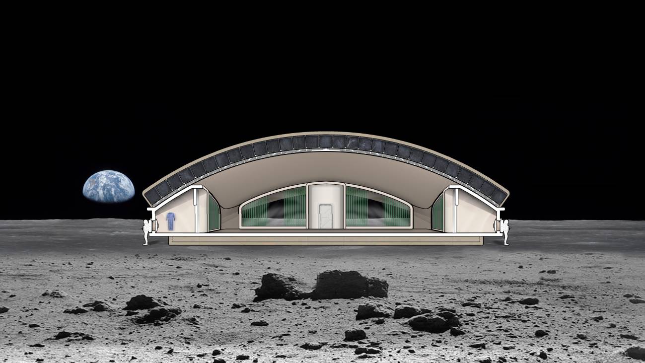 La NASA estudia cómo crear hogares en la Luna o Marte con materiales que no haya que transportar, sino se 'hagan crecer' in situ gracias al micelio. / NASA