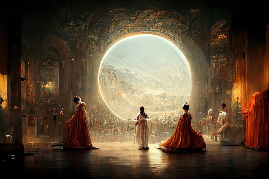 Teatro de Ópera Espacial, una imagen generada por Midjourney. / Jason M. Allen / Midjourney - The Colorado State Fair 2022