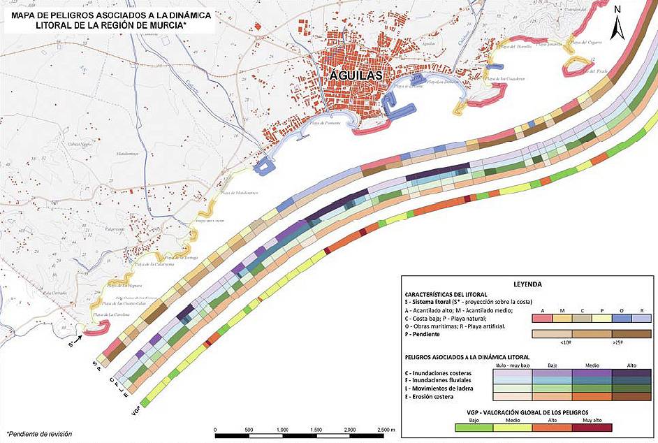 El litoral murciano presenta alta peligrosidad geológica en un 1% de su totalidad