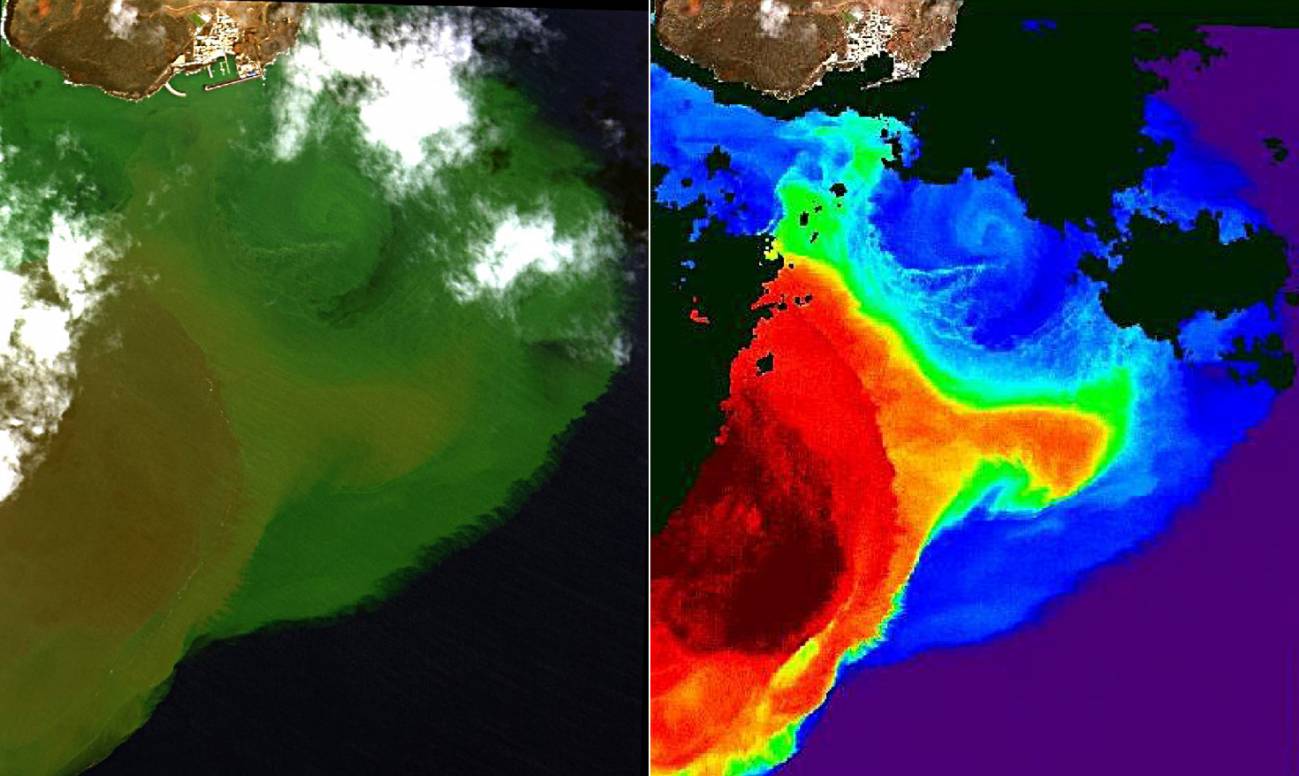 Las imágenes de los satélites siguen la evolución del volcán de El Hierro