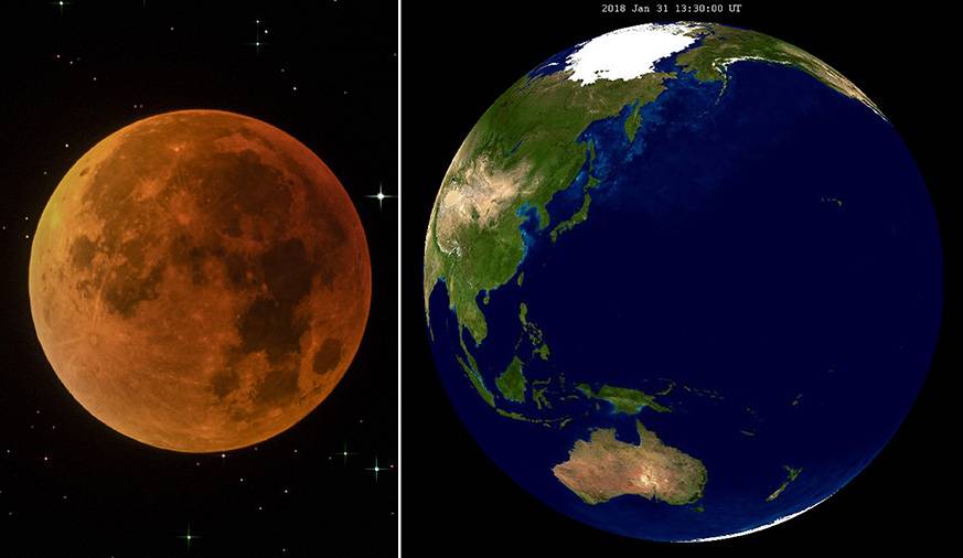 ‘Luna de sangre’ sobre el Pacífico