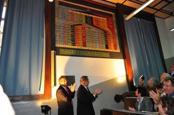  Presentan la tabla periódica restaurada de la antigua Garcia Banús en la Universidad de Barcelona