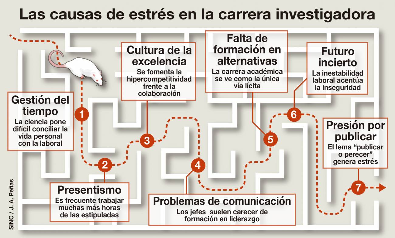 Principales estresores de la comunidad científica