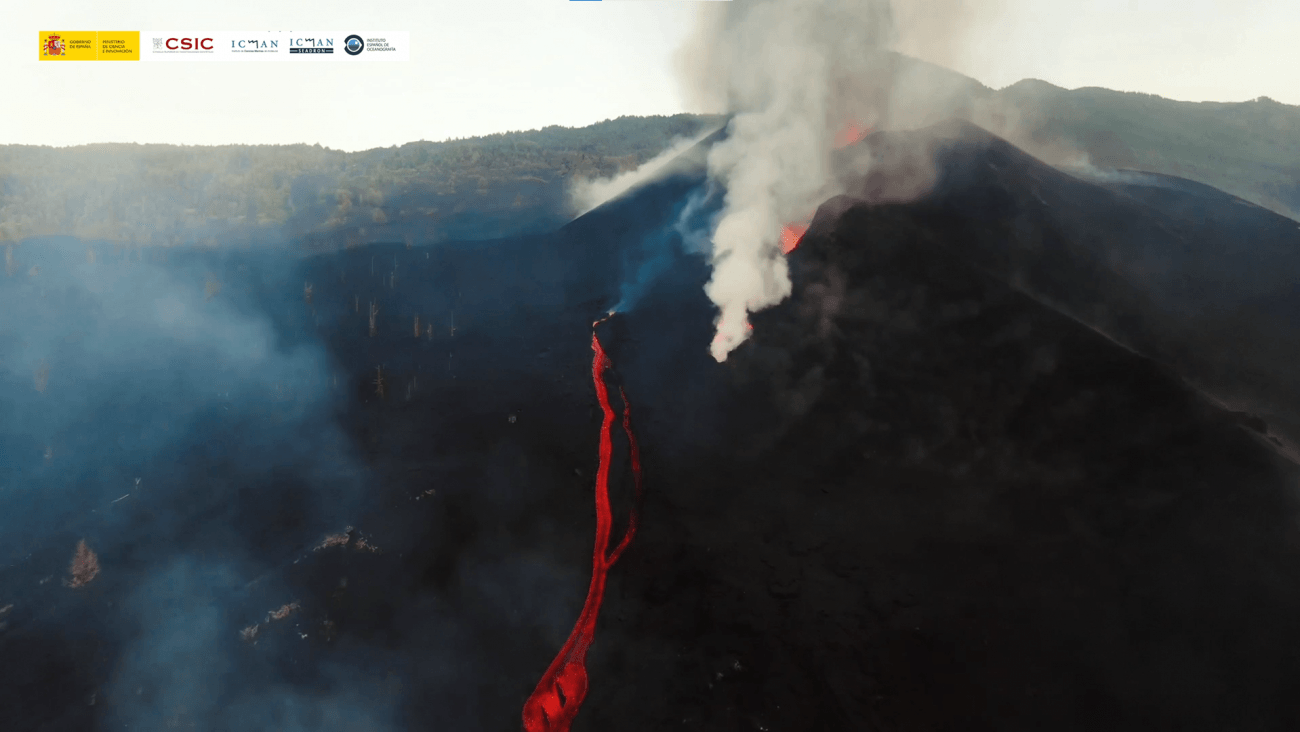 Espectaculares imágenes a vista de dron del volcán Cumbre Vieja