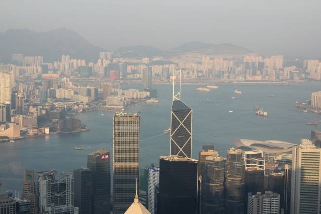Contaminación en la ciudad de Hong Kong.