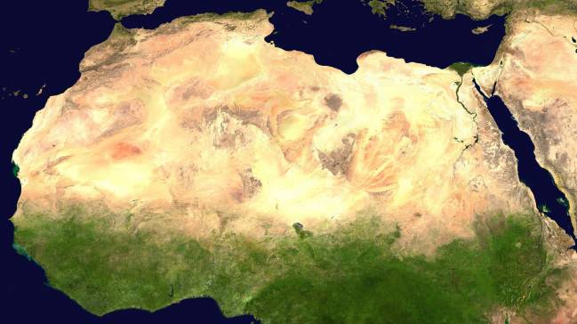 imagen satelital África desierto Sahara