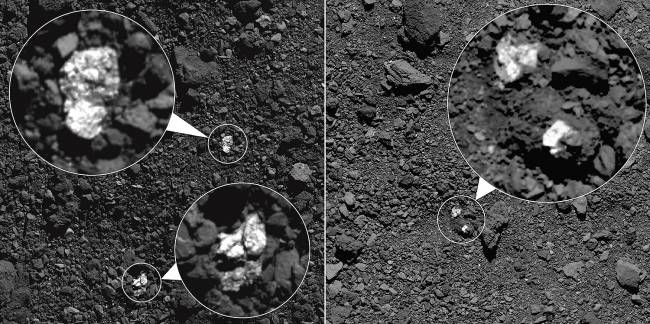 Descubren trozos brillantes de unos asteroides entre el material oscuro de otros