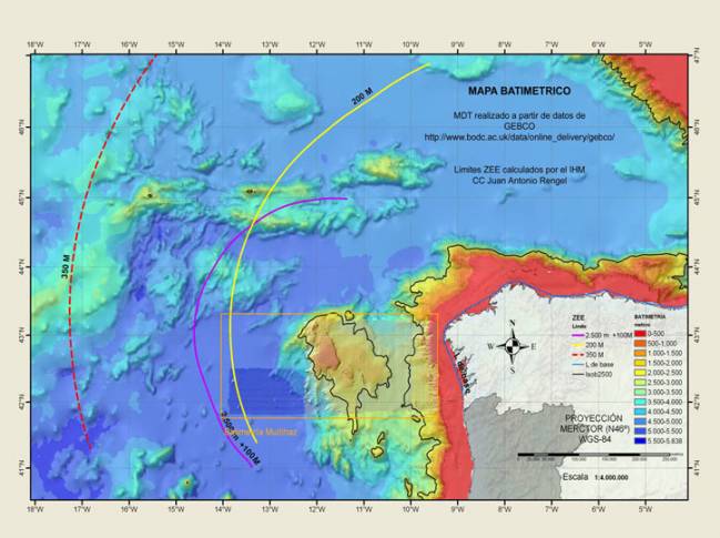 Estudian los fondos marinos gallegos para ampliar la Zona Económica Exclusiva española