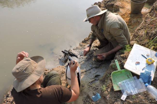 El profesor Larry Barham en trabajo de campo en el río Kalambo (Zambia). / Profesor Geoff Duller, Universidad de Aberystwyth