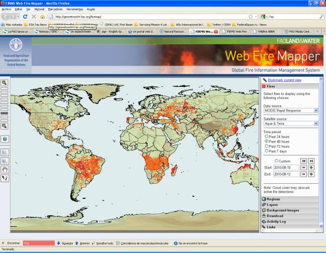 La FAO lanza un portal web para vigilar los incendios