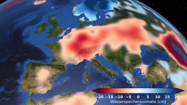 Los datos por satélite muestran una sequía persistente en Europa
