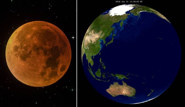 ‘Luna de sangre’ sobre el Pacífico