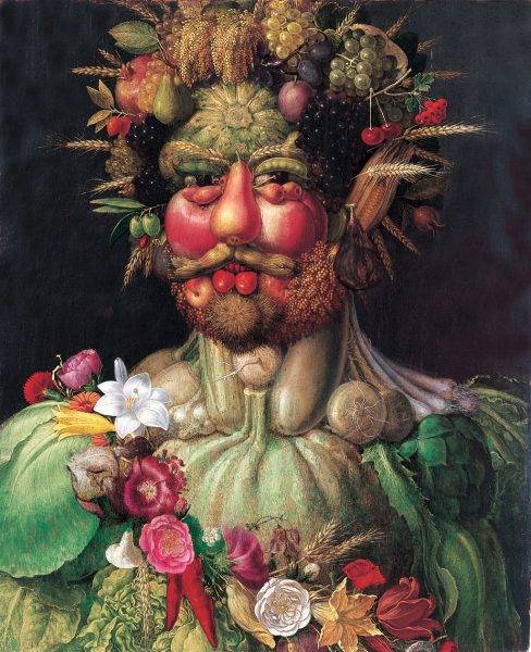 Retrato de Rodolfo II en traje de Vertumno” de Giuseppe Arcimboldo (1590-1591)