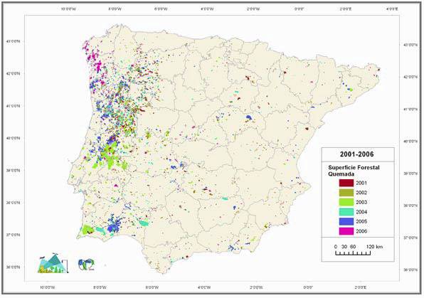 Ponen en marcha la primera cartografía histórica de grandes incendios forestales de Europa