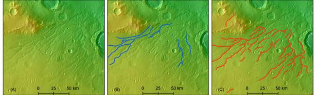 Presentan un nuevo mapa de los valles de Marte