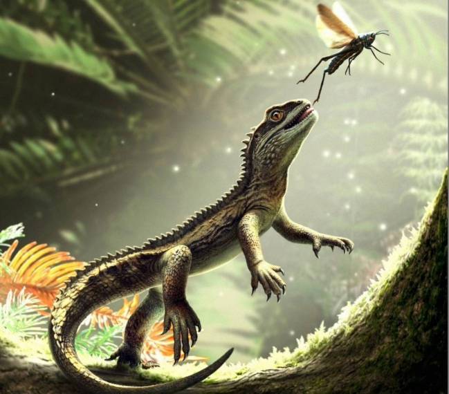 Reconstrucción artística del lagarto