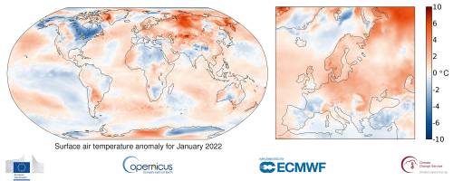Un enero con anomalías térmicas en Europa 