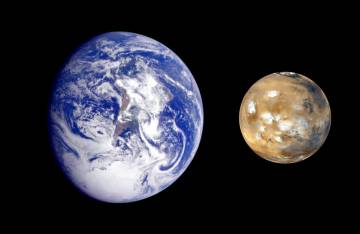 Tierra y Marte colocados juntos para comparar su tamaño relativo. / NASA / JPL-Caltech