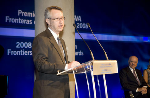Joan Massagué, durante la entrega de los premios de la Fundación BBVA.