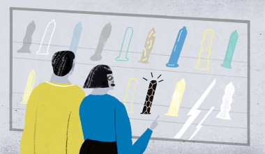 <p>Un proyecto impulsado por Bill y Melinda Gates busca nuevos condones capaces de mejorar la salud global. Ilustración: Cinta Arribas.</p>