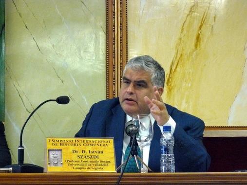 <p>István Szászdi, durante el simposio de Villalar (Foto: cedida)</p>