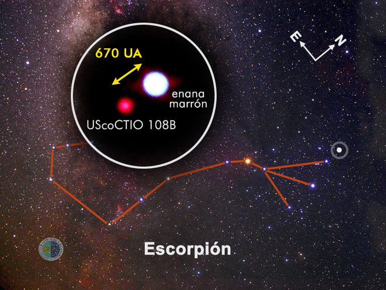 Previsualización de Un objeto celeste asociado a una enana marrón en la constelación del Escorpión