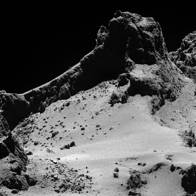 Paisaje del cometa 67P, portada esta semana en la revista Science. / ESA/OSIRIS Team