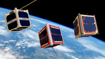 Ilustración de CubeSats en el espacio. / ESA/Medialab