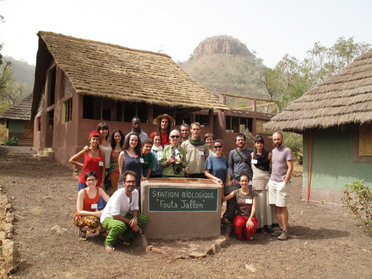 JGI Spain team at Research Station in Senegal with Jane