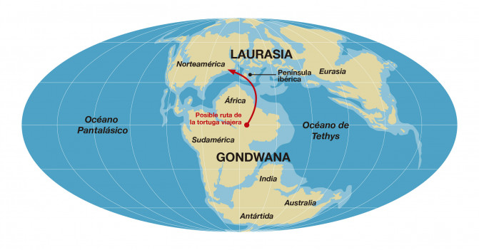Mapa Gondwana Laurasia 160 millones de años