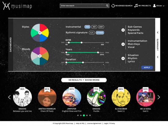 Musimap Pingtrax_Advanced Search