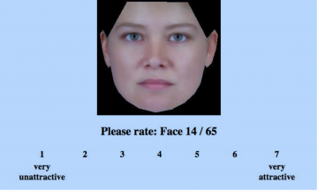 Pantallazo del experimento online "Rate That Face"