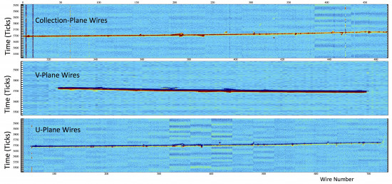 ProtoDUNE first tracks image