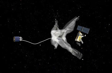 Concepto de una futura misión para sacar de órbita un satélite. / ESA