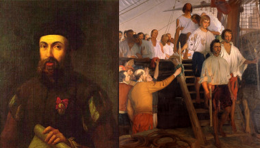 De los cinco barcos y 234 marineros que partieron en la expedición de Magallanes, solo regresaron 18 maltrechos hombres al mando de Juan Sebastián Elcano. Habían completado la primera vuelta al mundo. / Museo Naval