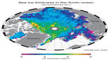 Primer mapa del espesor del hielo sobre el Ártico