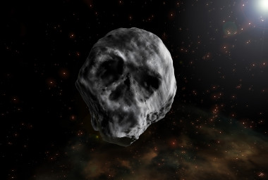 <p>Artist´s impression of the Halloween asteroid 2015 TB<sub>145</sub>, which resembles a human skull in certain light conditions. / <a href="http://www.agenciasinc.es/Multimedia/Ilustraciones/El-asteroide-que-recuerda-a-una-calavera" target="_blank">J. A. Peñas/SINC</a> </p>