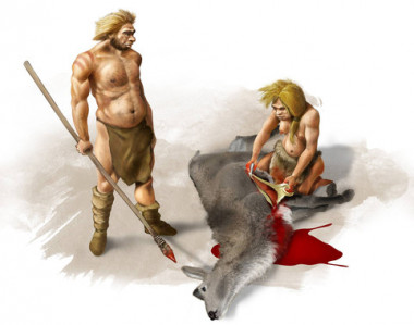 <p>Pareja de neandertales. / José Antonio Peñas (Sinc)</p>