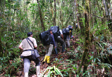 <p>Los miembros de la expedición, en los Mura Nunka / URJC</p>