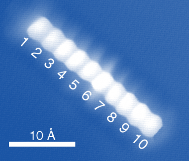 <p>Imagen de un decaceno obtenida mediante microscopía de efecto túnel. / Wiley.</p>