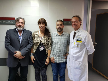 <p>De izquierda a derecha: Salvador Martínez, Ruth Valdor, David Garcia-Bernal y José Mª Moraleda. / UMH</p>